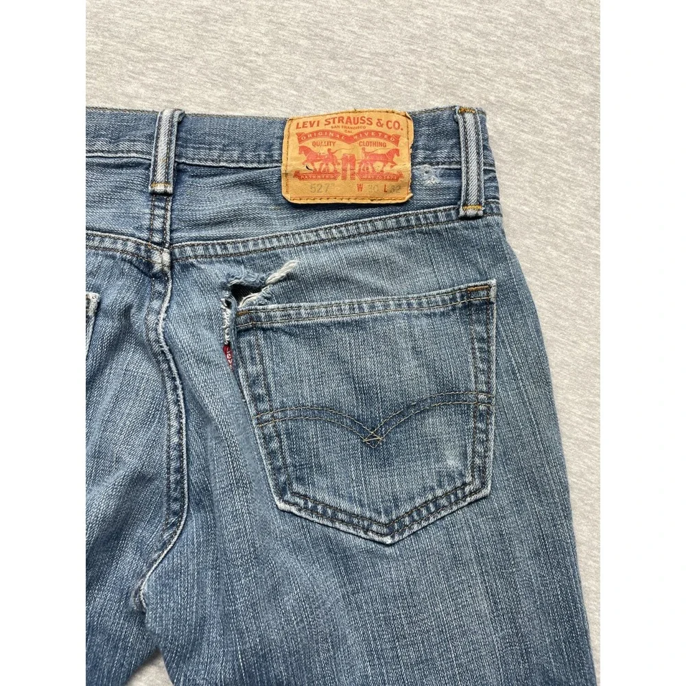 Levi's 527 Slim Fit Bootcut Leg Jeans Men 30x32 (Fits 29x30.5) Blue Denim Cotton